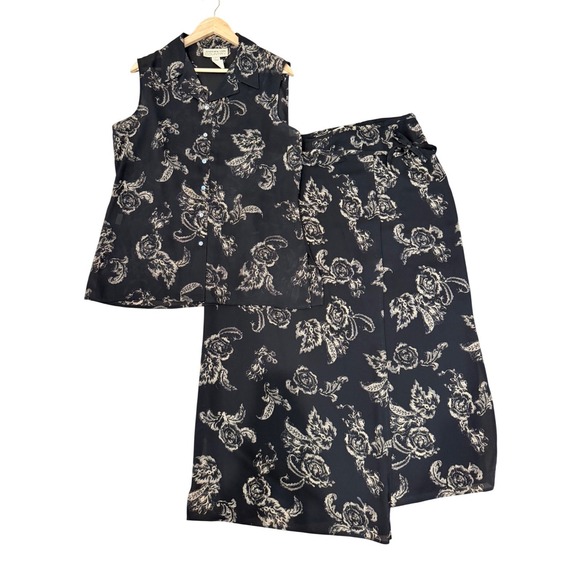 Jones New York Country Dresses & Skirts - Jones New York Country Vintage 2 Piece Floral Wrap Skirt Set 16 Cottagecore 90's